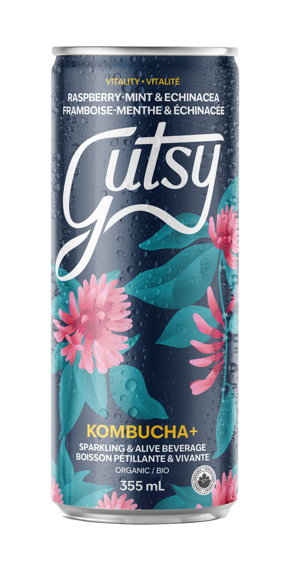 KOMBUCHA+ | RASPBERRY-MINT &amp; ECHINACEA | 8 PACK x 355ml