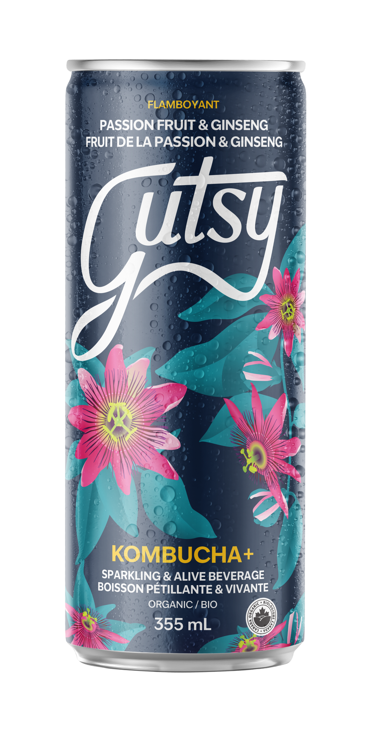 KOMBUCHA+ | PASSION FRUIT &amp; GINSENG | 8 PACK x 355ml