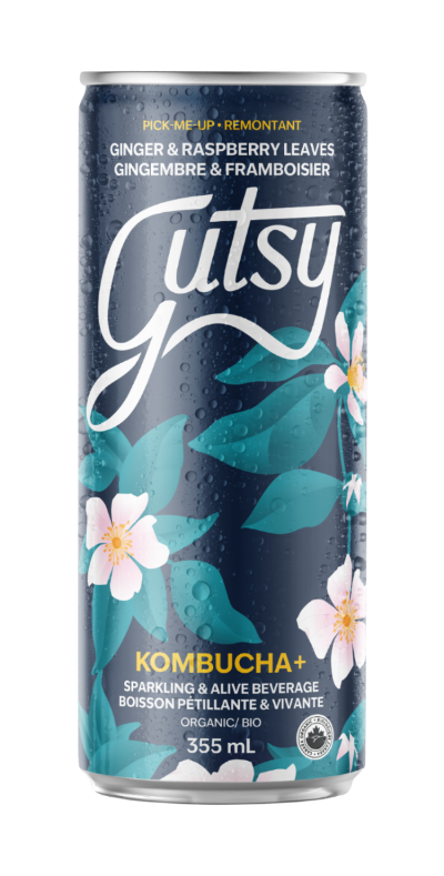 KOMBUCHA+ | GINGER &amp; RASPBERRY LEAVES| 8 PACK x 355ml
