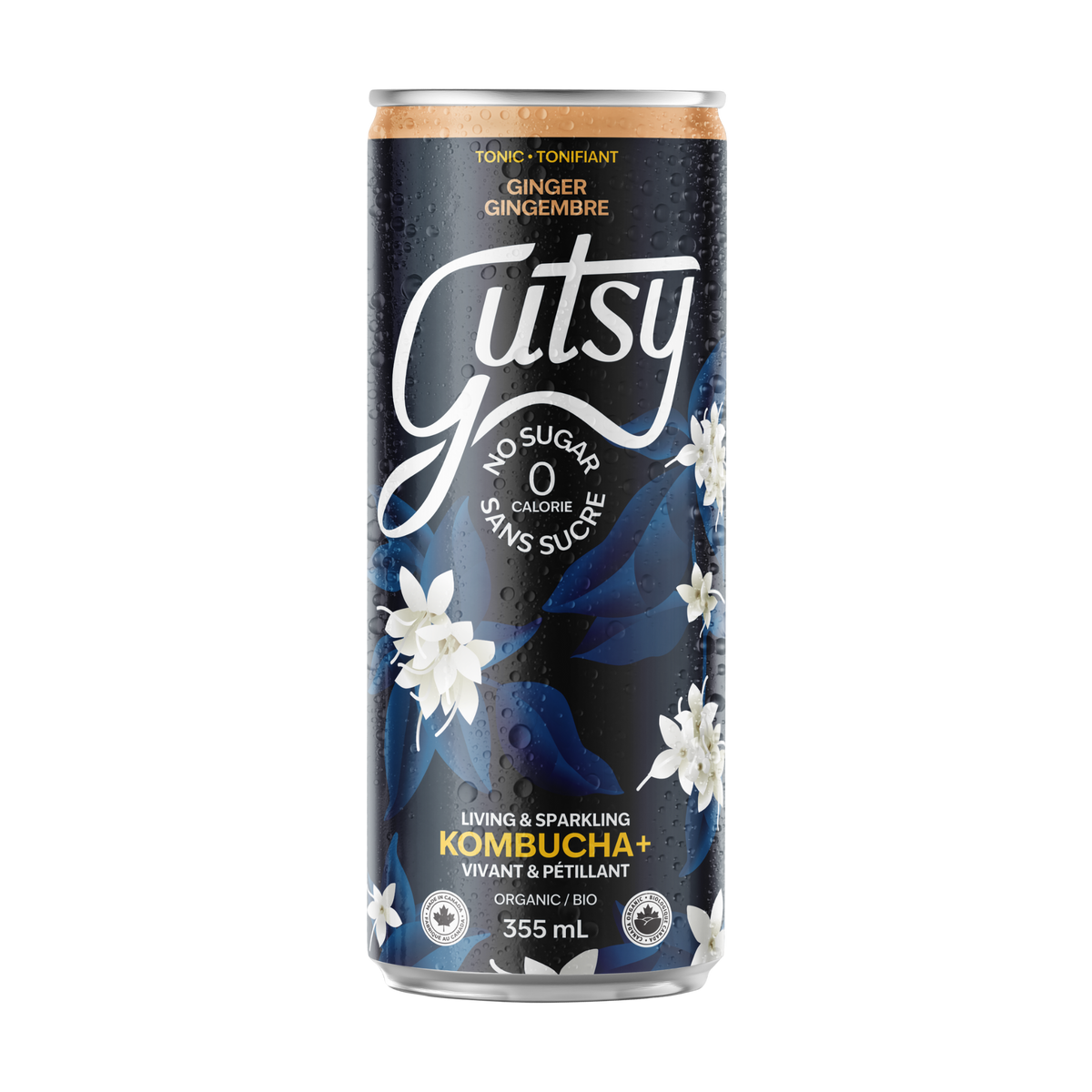 KOMBUCHA+ SANS SUCRE | GINGEMBRE | CAISSE DE 8 x 355ml